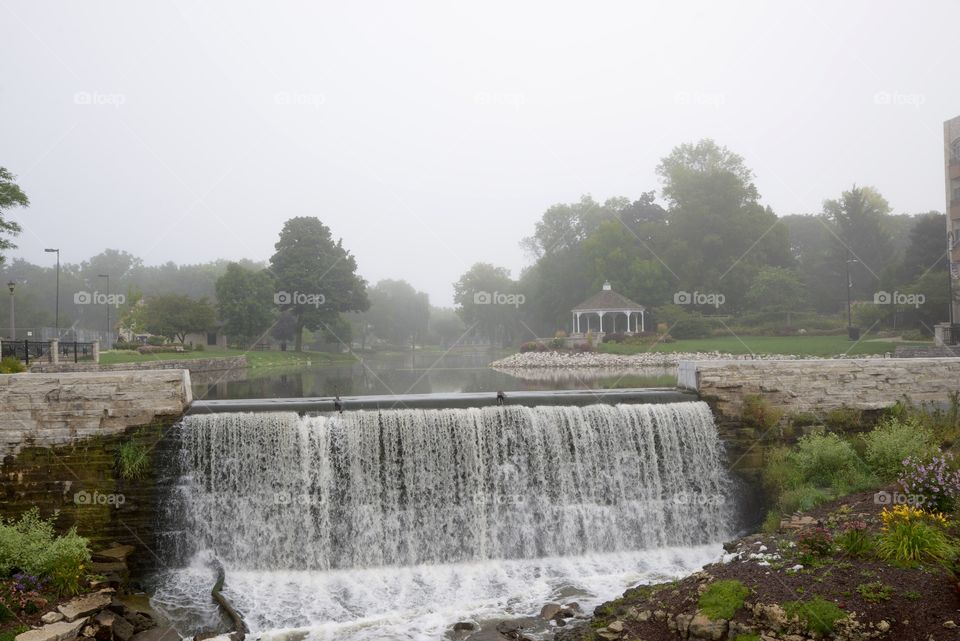 Falls in fog