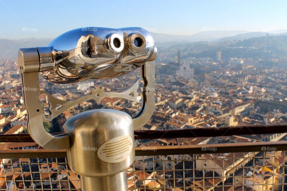 Binoculars at the top if the Florence cathedral