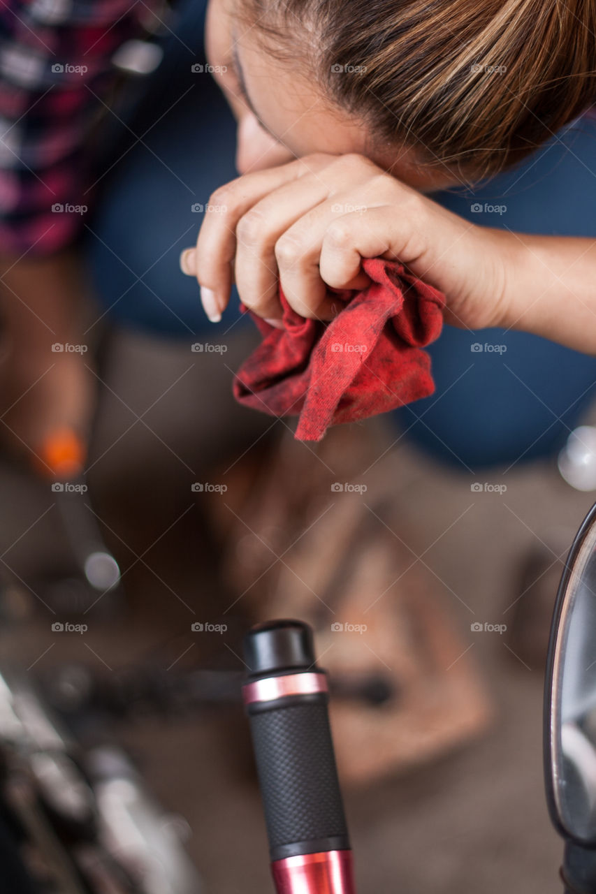 Working in the garage