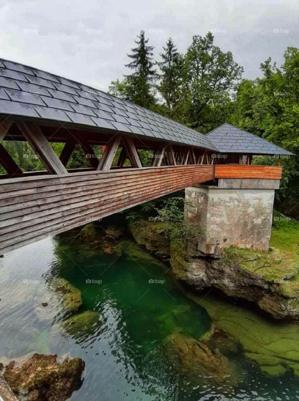 Construction above the running water