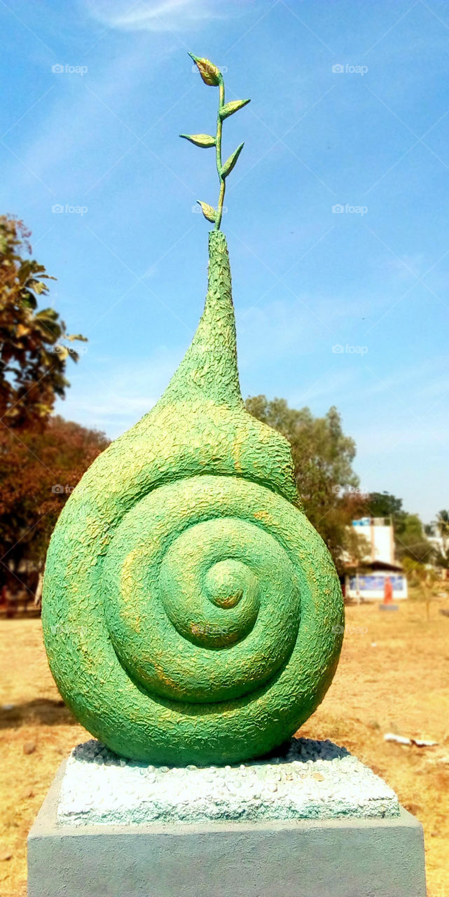 Seed germinating statue