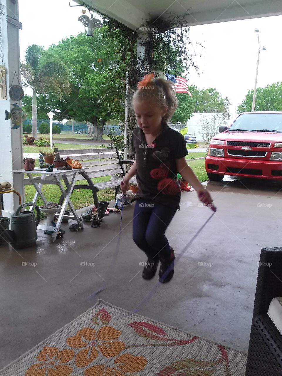 jump roping away. my niece jump roping 