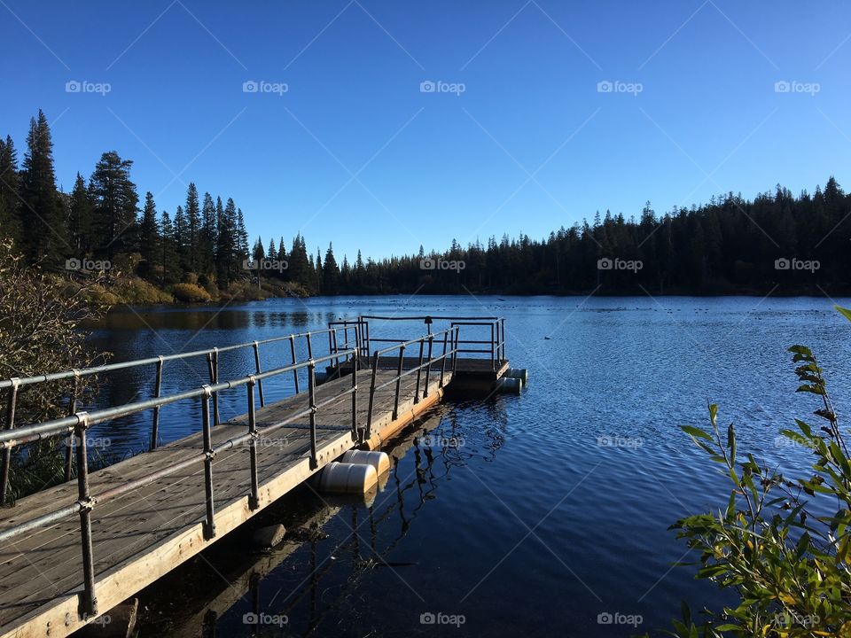 Dock on Twin Lakes. Mammoth lakes