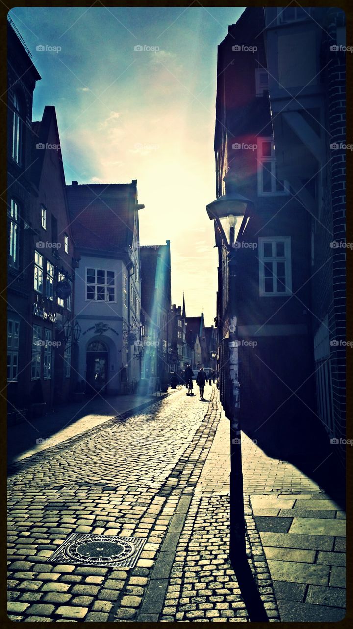 Lüneburg hanseatic city. walking on Am Sande in Lüneburg Germany on a sunny sunday - springtime