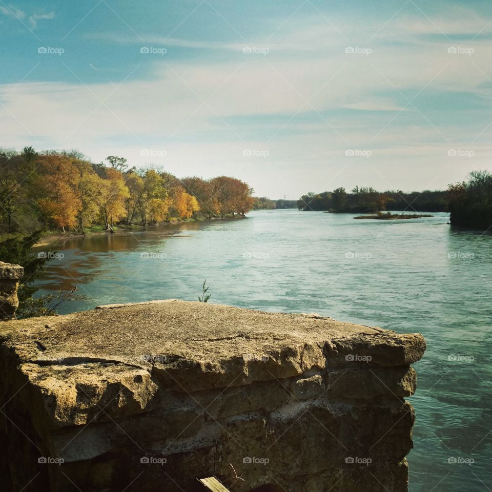 autumn river scene