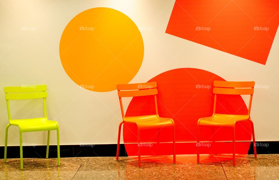 Small colored room for a relaxation