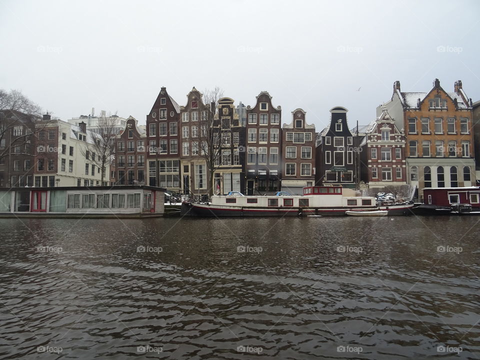 Amsterdam houses on the canal 