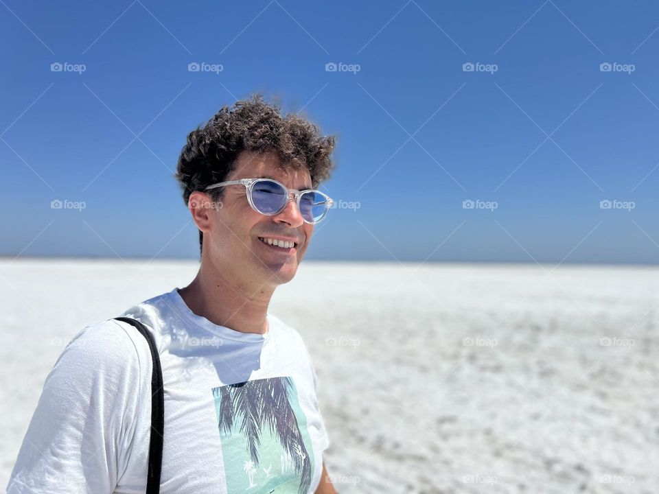 portrait in a  serene landscape 