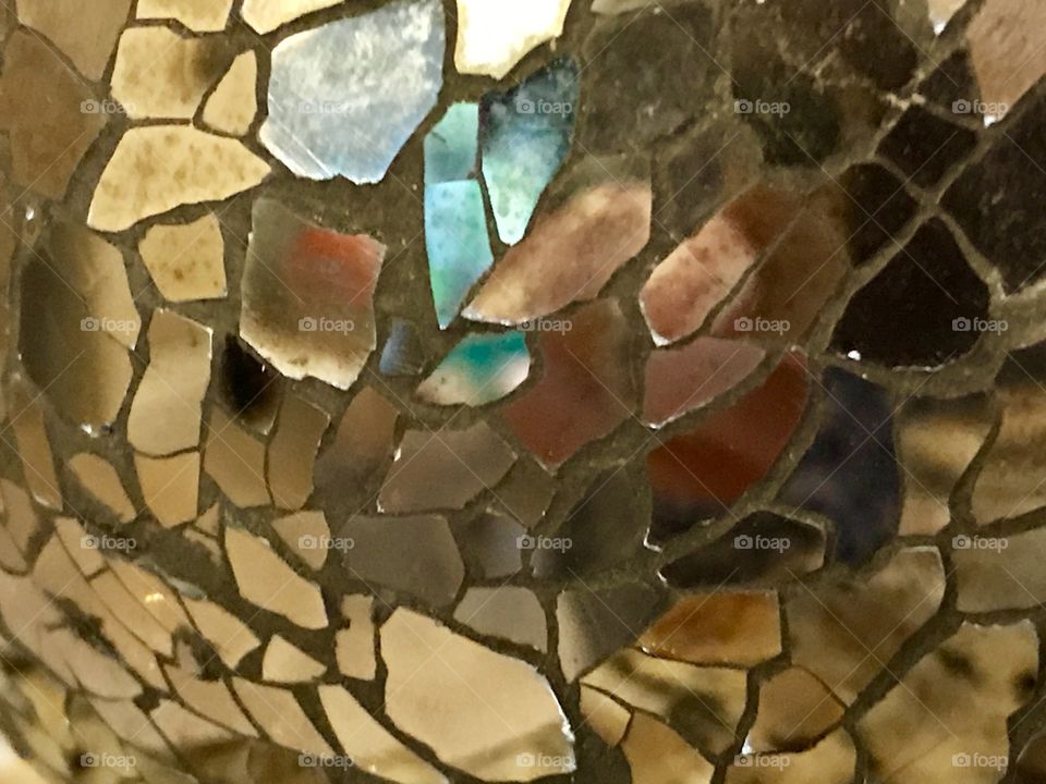 Crackled glass bowl 