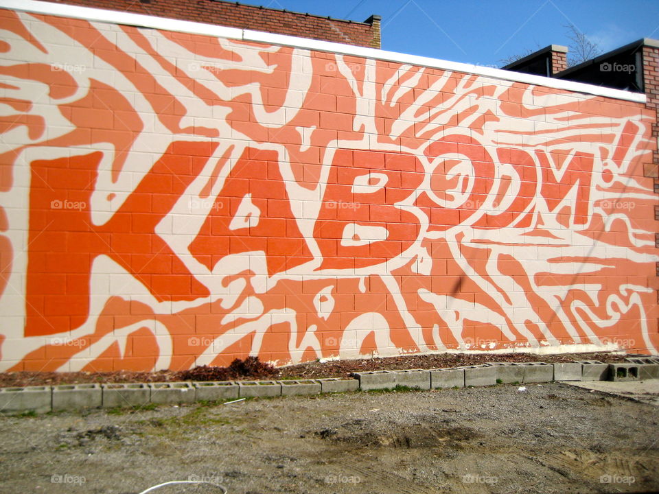 KABOOM. Art mural where Danny Greens house used to stand in Cleveland, Ohio