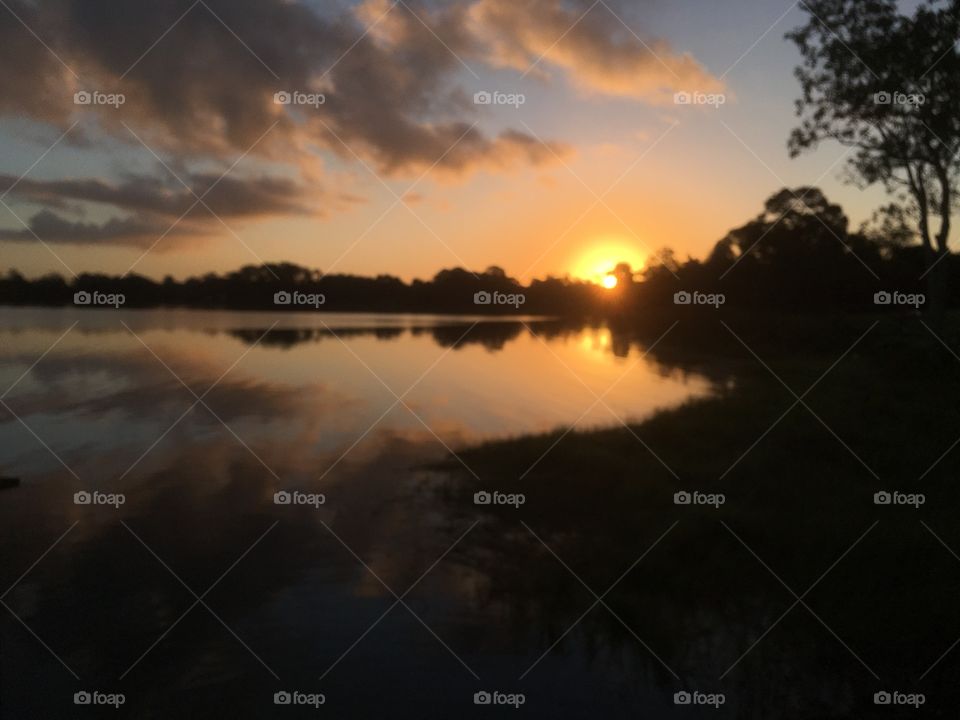 Sunset, Dawn, Water, Landscape, Reflection