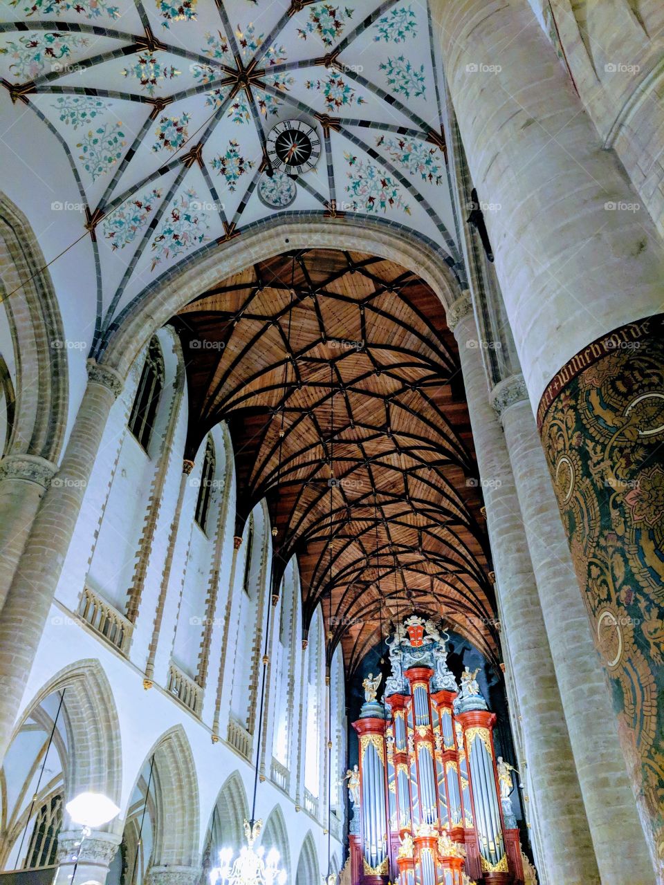 Old church with beautiful wooden ceiling