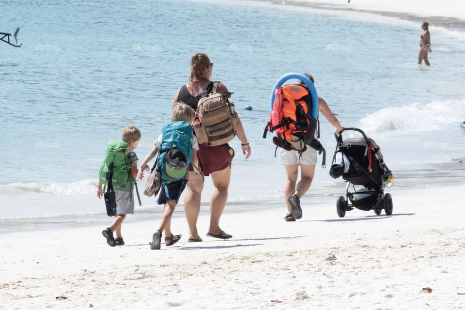 Back packer family take holiday at the beautiful island ... Koh LiPe Thailand