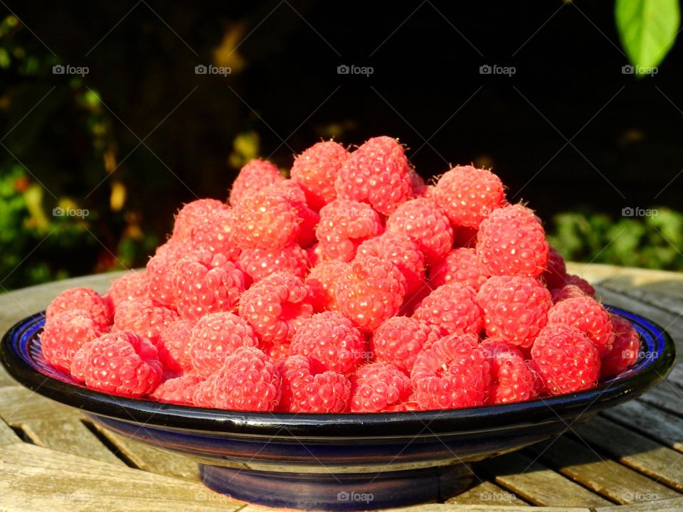 Raspberries on a plate