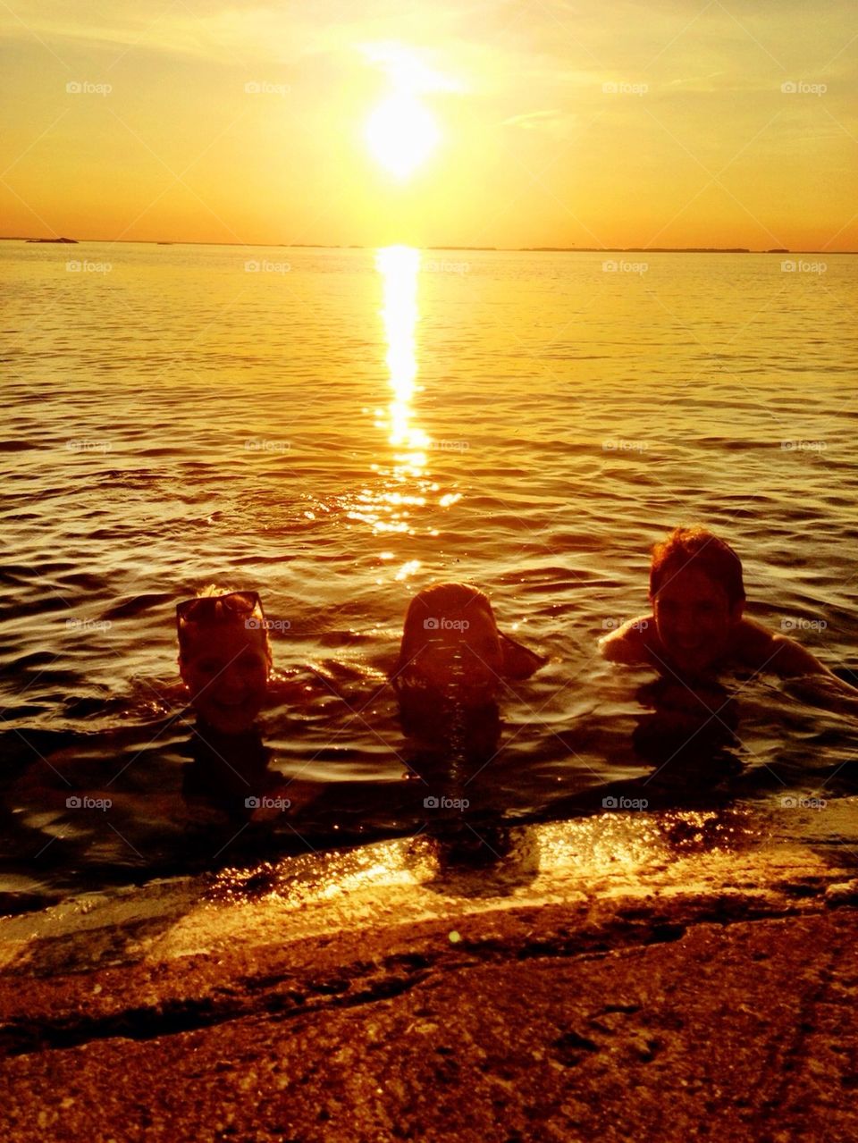 In the sun having fun.