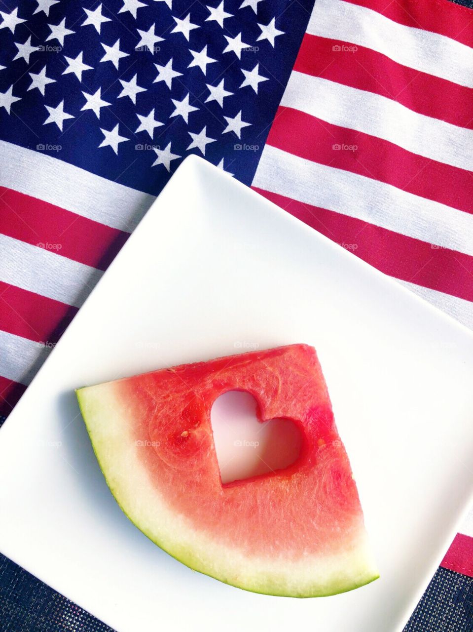 It’s an all American Summer with the red white and blue and a slice of refreshing watermelon. 