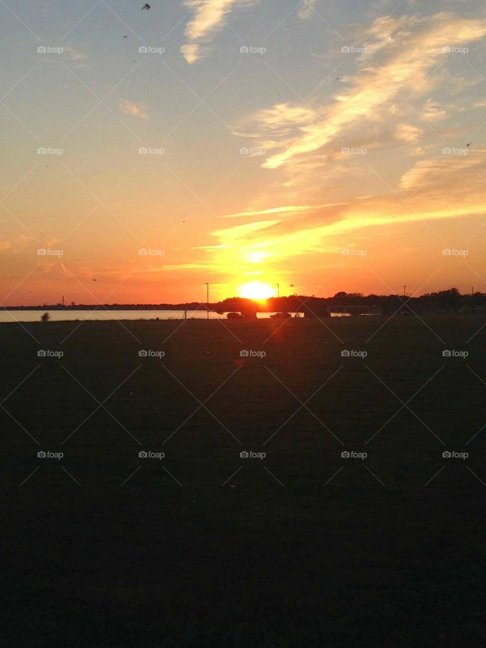 Niagara river during sunset