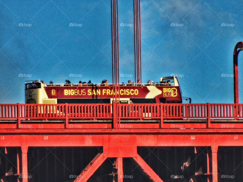 Tour Bus on Golden Gate Bridge