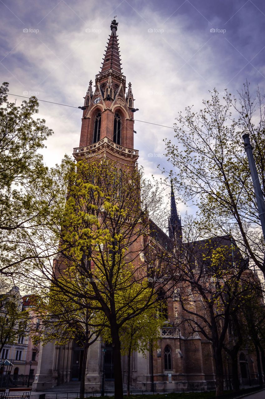 View of church against cloudy sky