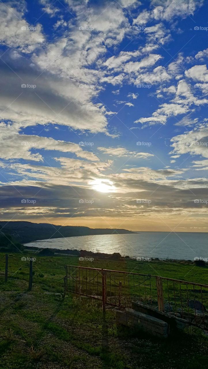 alba , cielo , sole , mare