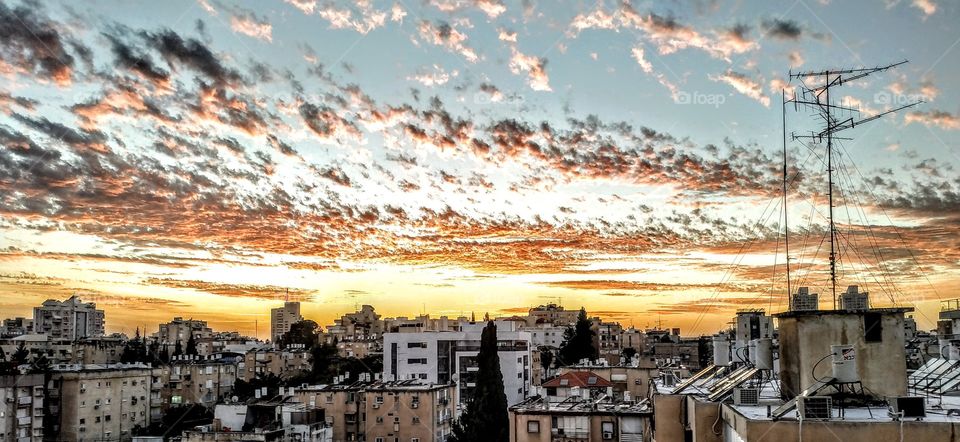 God's miracle. (Triptig from the window of a house. Israel, January, 2019).