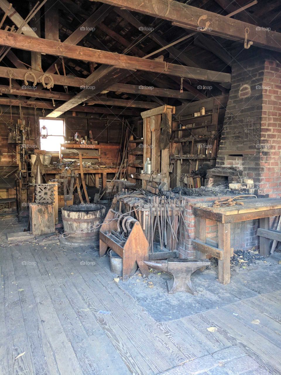 Old fashioned blacksmith shop in great condition