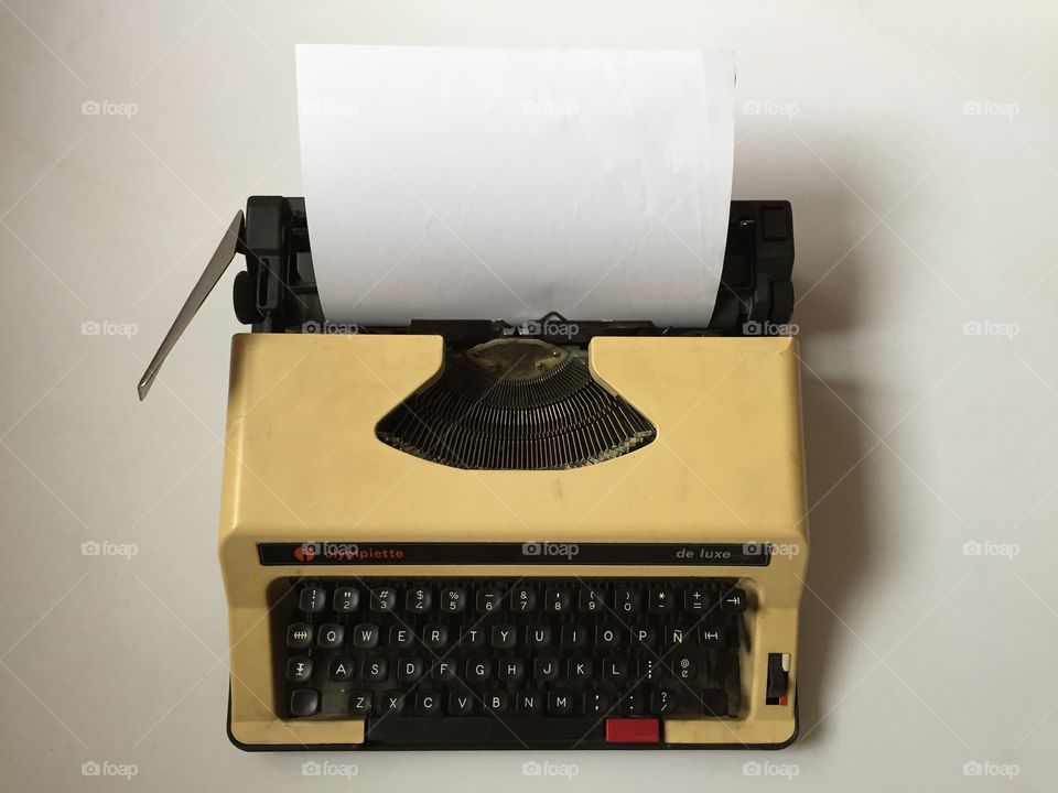 High angle view of Typewriter