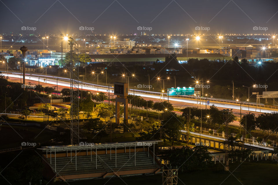 Highway in Bangkok at night 