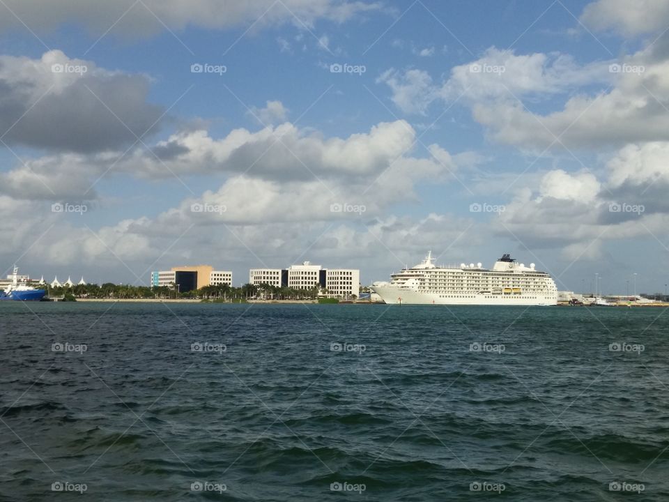 Docked cruise ship, Miami FL