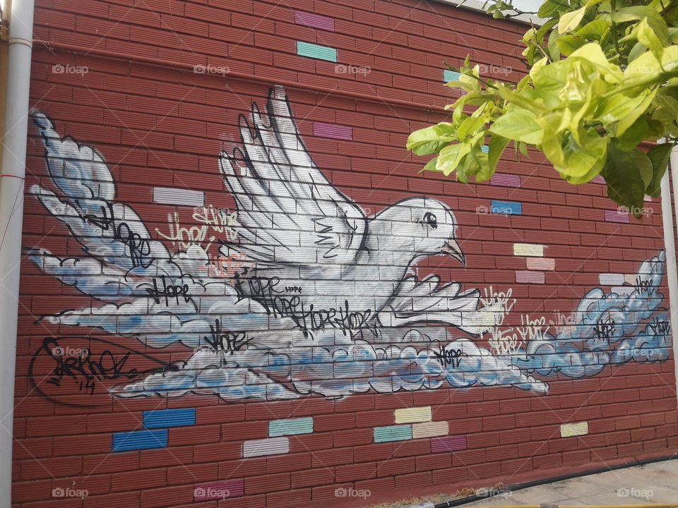 beautiful graffiti with tree