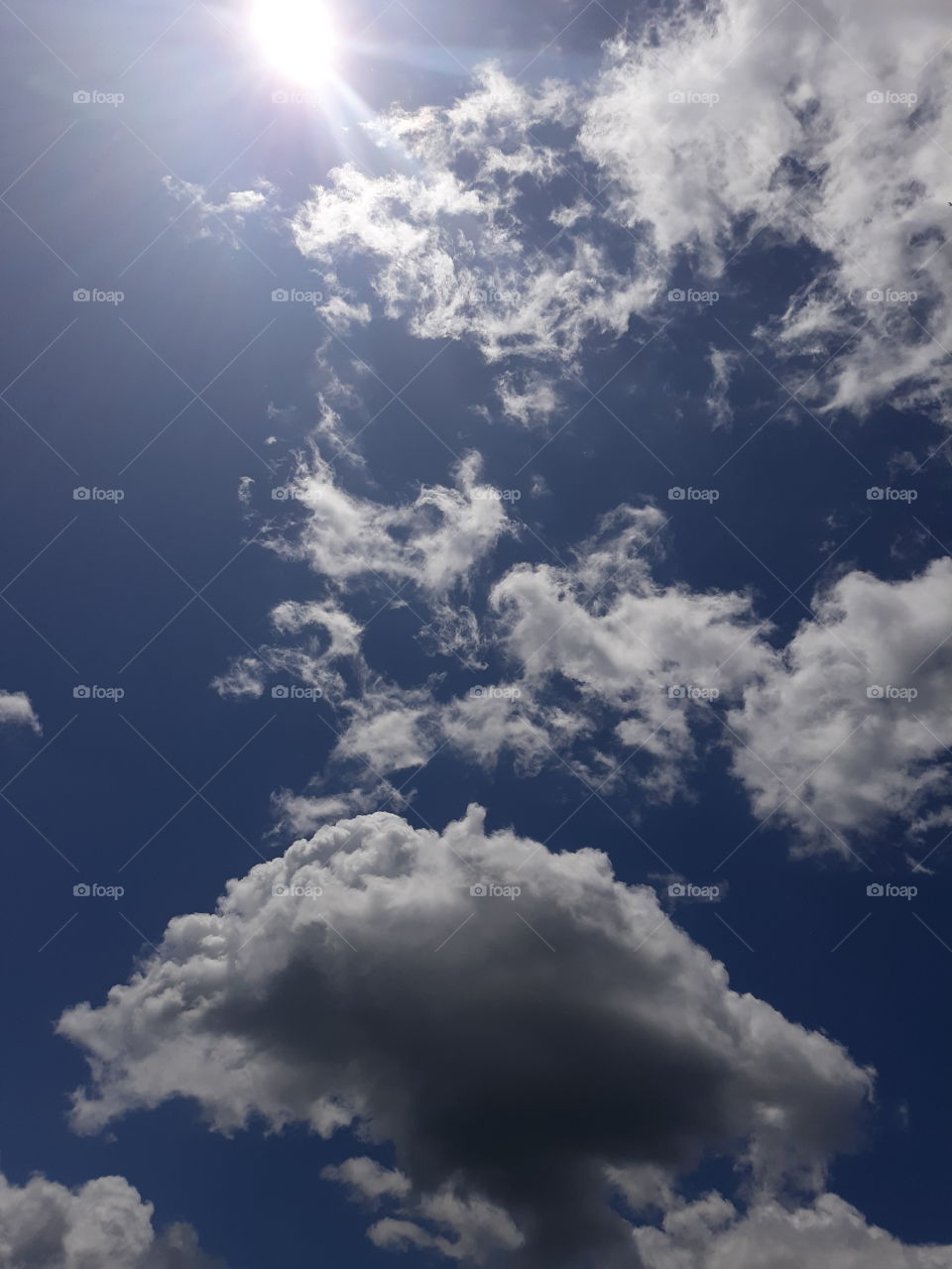Clouds in the Sunny Blue Sky