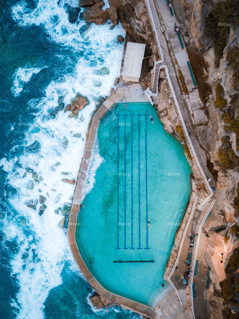 a pool beside the sea