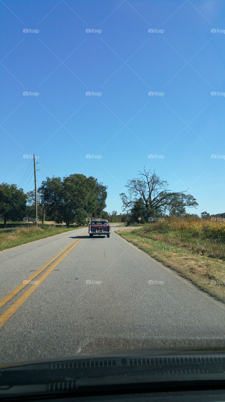 old car. old car on a road