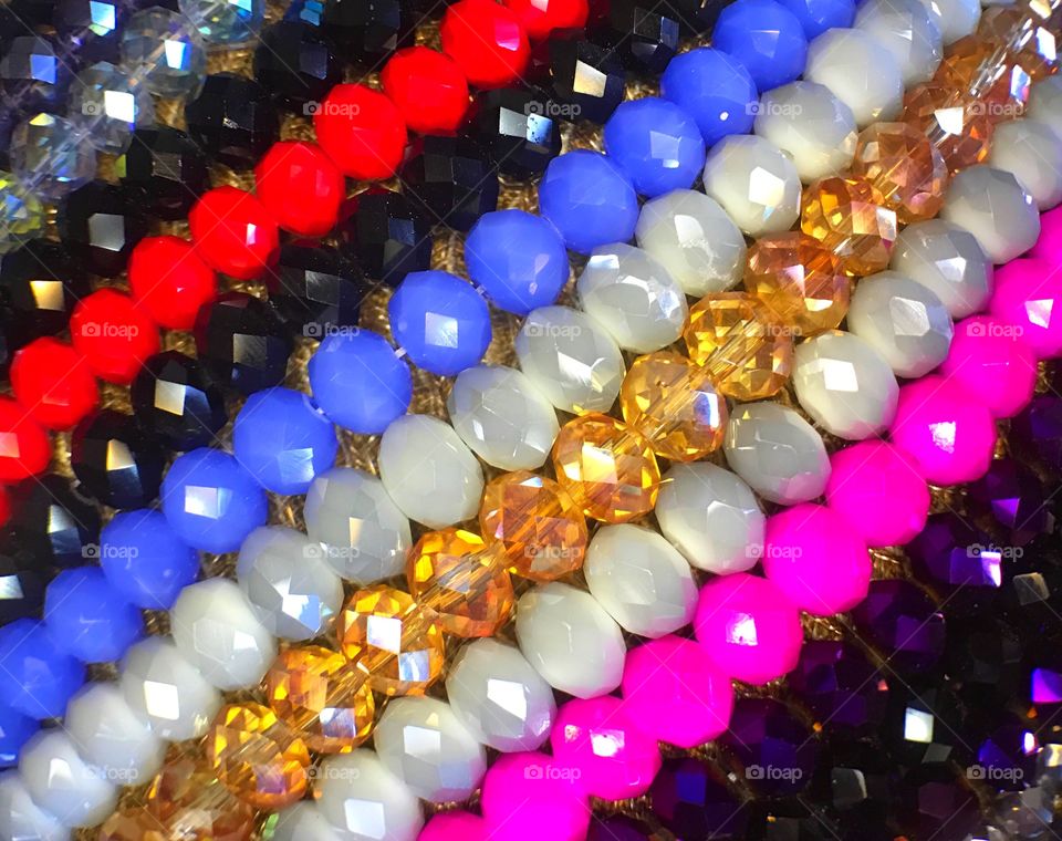 Faceted glass beads.
