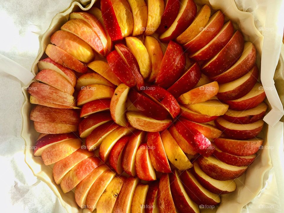 Apple  pie being prepared