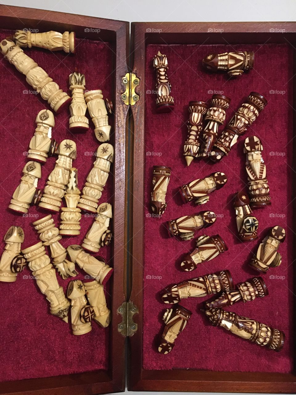 Handcrafted pieces of chess