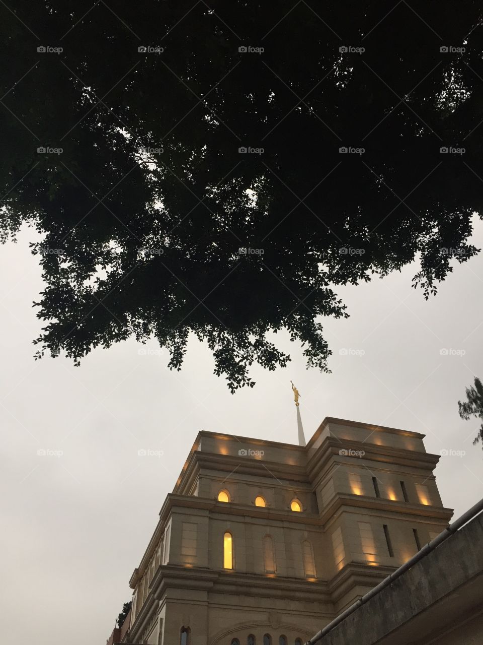 The Church Of Jesus Christ of Latter-Day Saints Holy Temple in Hong Kong China. Angel Moroni facing East, in The East. Culturally Known as The Mormon Church Worship Place. Copyright Chelsea Merkley Photography 2019.