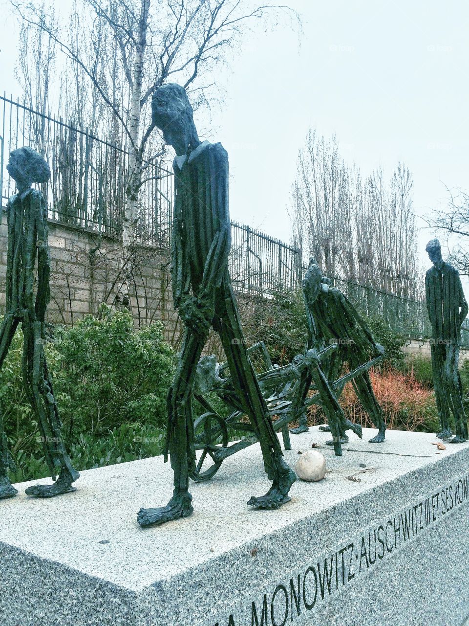 Holocaust - Auschwitz Memorial in Père LaChaise cemetery in Paris 