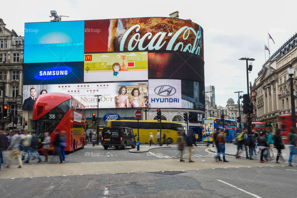 Piccadilly Circus in London.