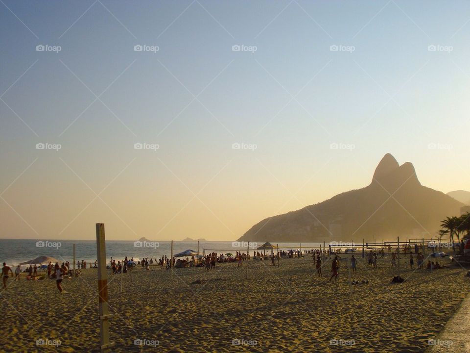 Ipanema beach sunset