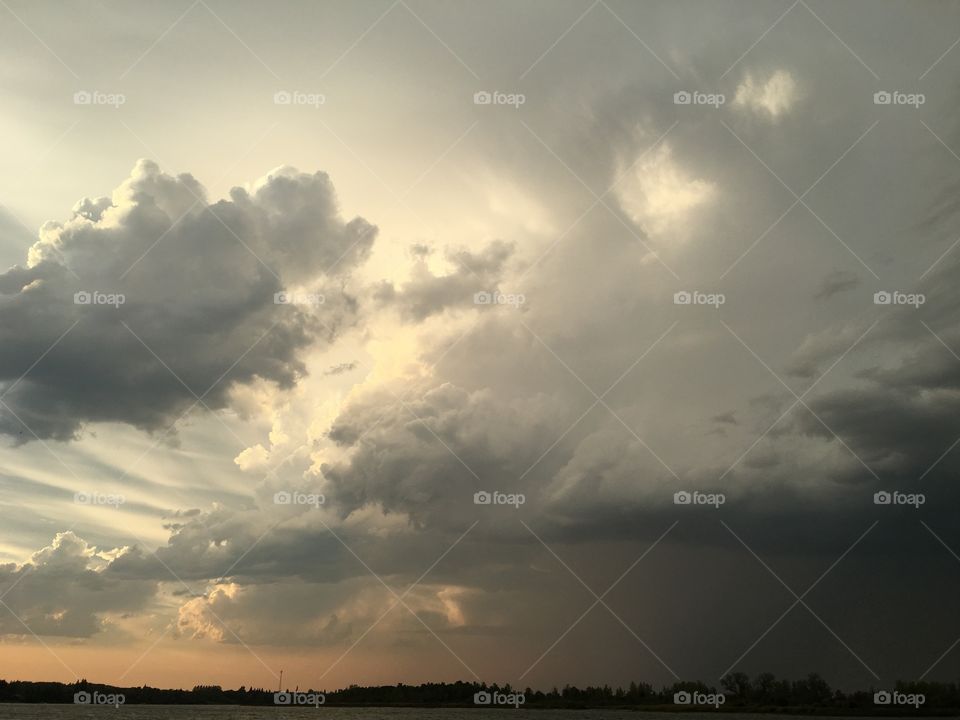 Storm, Sunset, Landscape, Sky, Rain