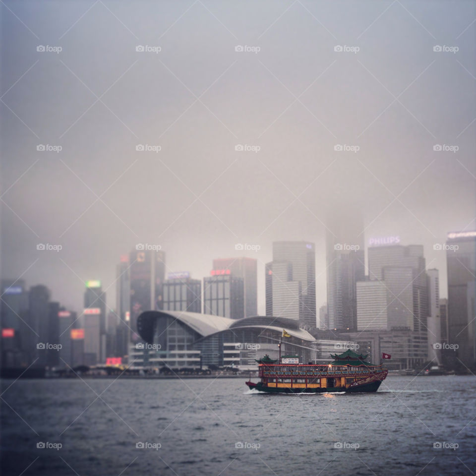 Traditional ferry in Hong Kong Harbour