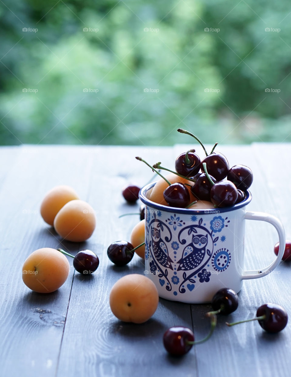 Cherries and apricots