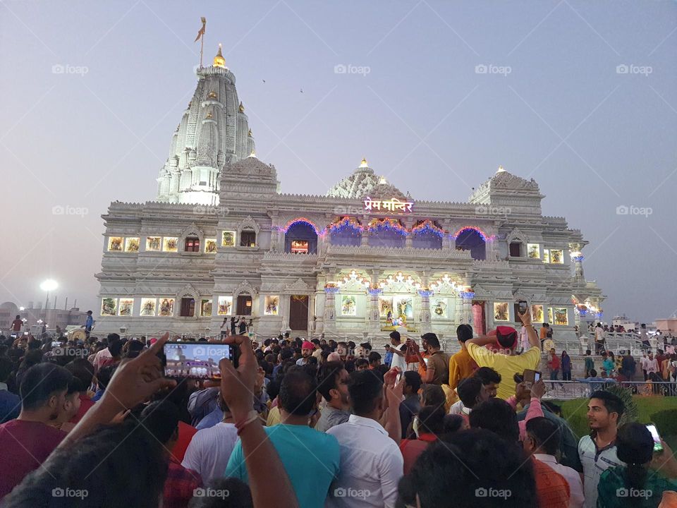 Evening Sight Scene at Prem Mandir Vrandvan