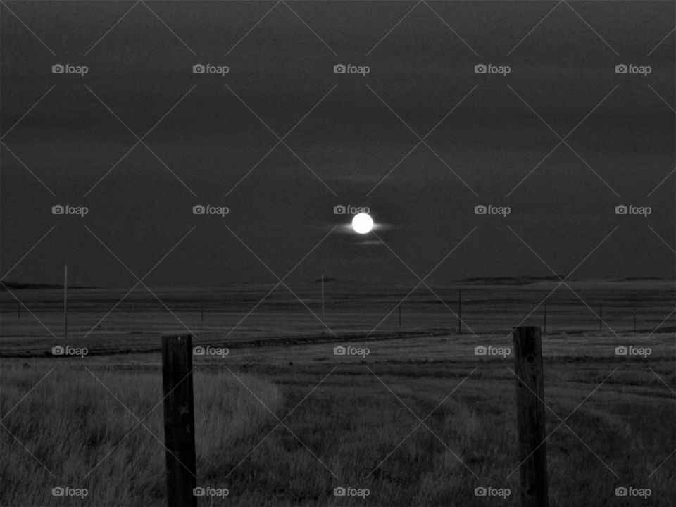 full moon on the prairie