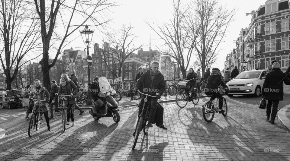 Biking in the  9 streets amsterdam 