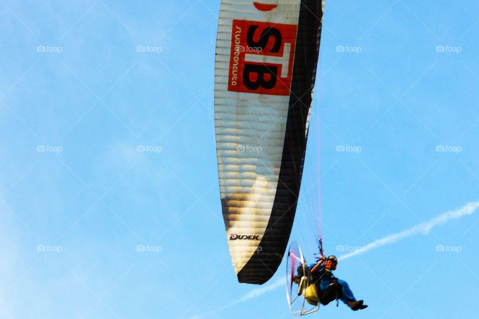 Man In fly. Man in fly with his parachute