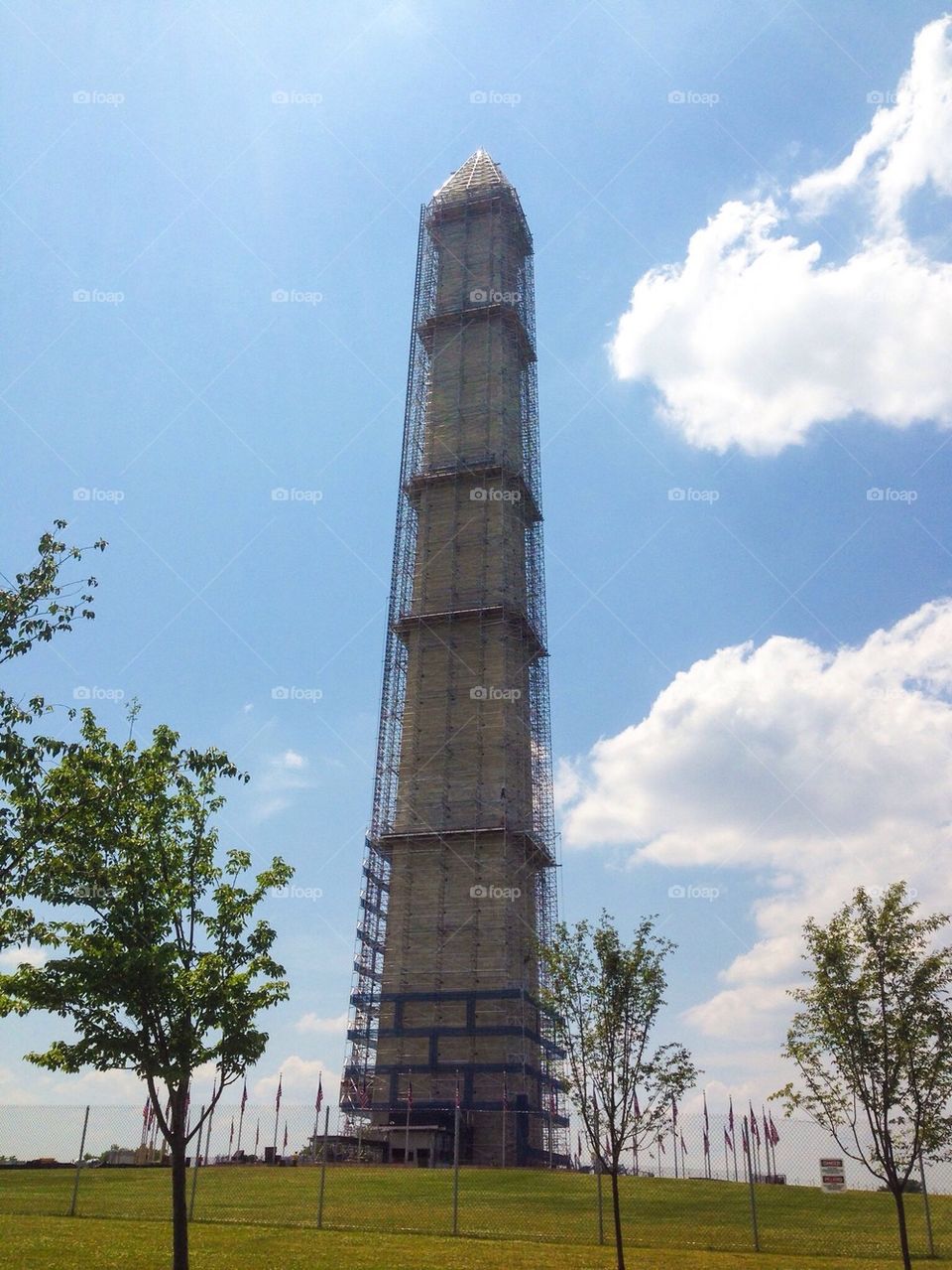 Washington Monument during Construction