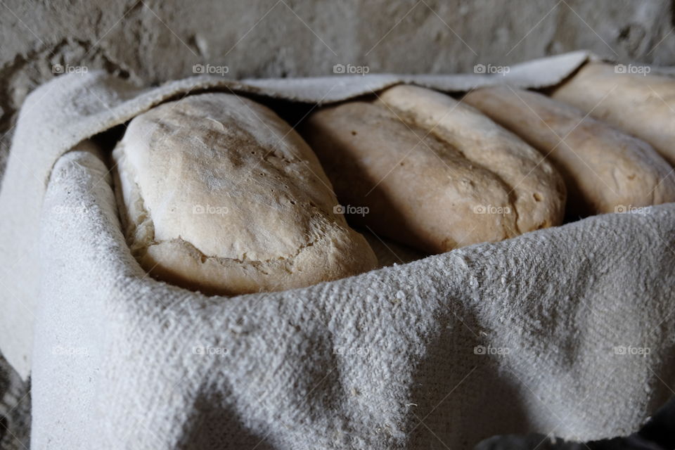 Loaves of homemade bread freshly baked