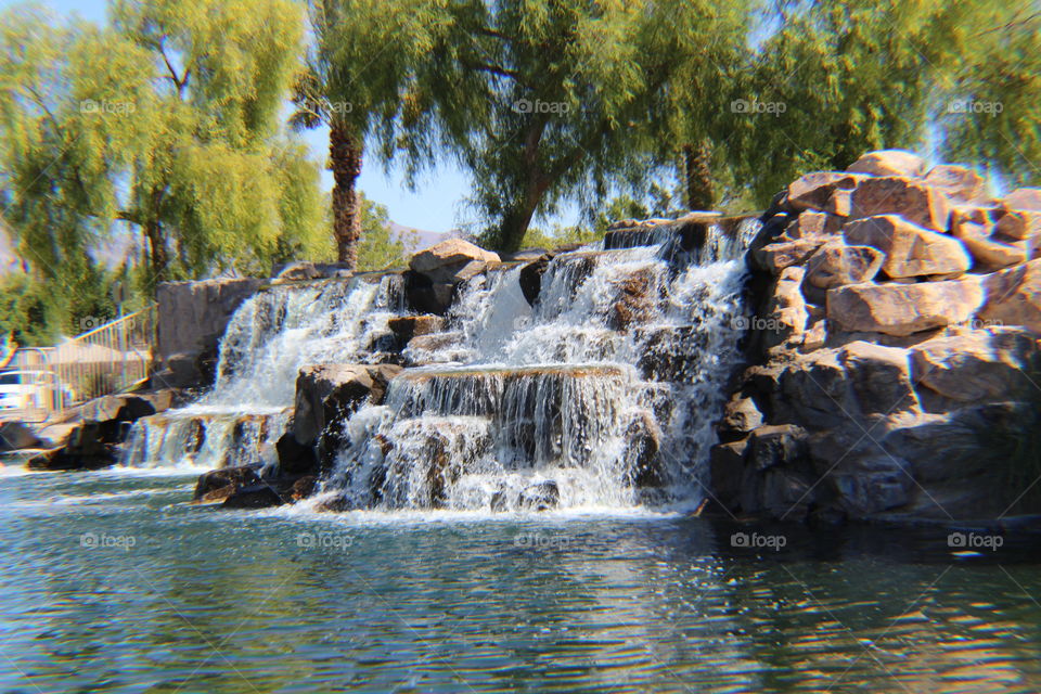 A beautiful waterfall, captured at a local park in Las Vegas. Gorgeous view, incredible sounds. 